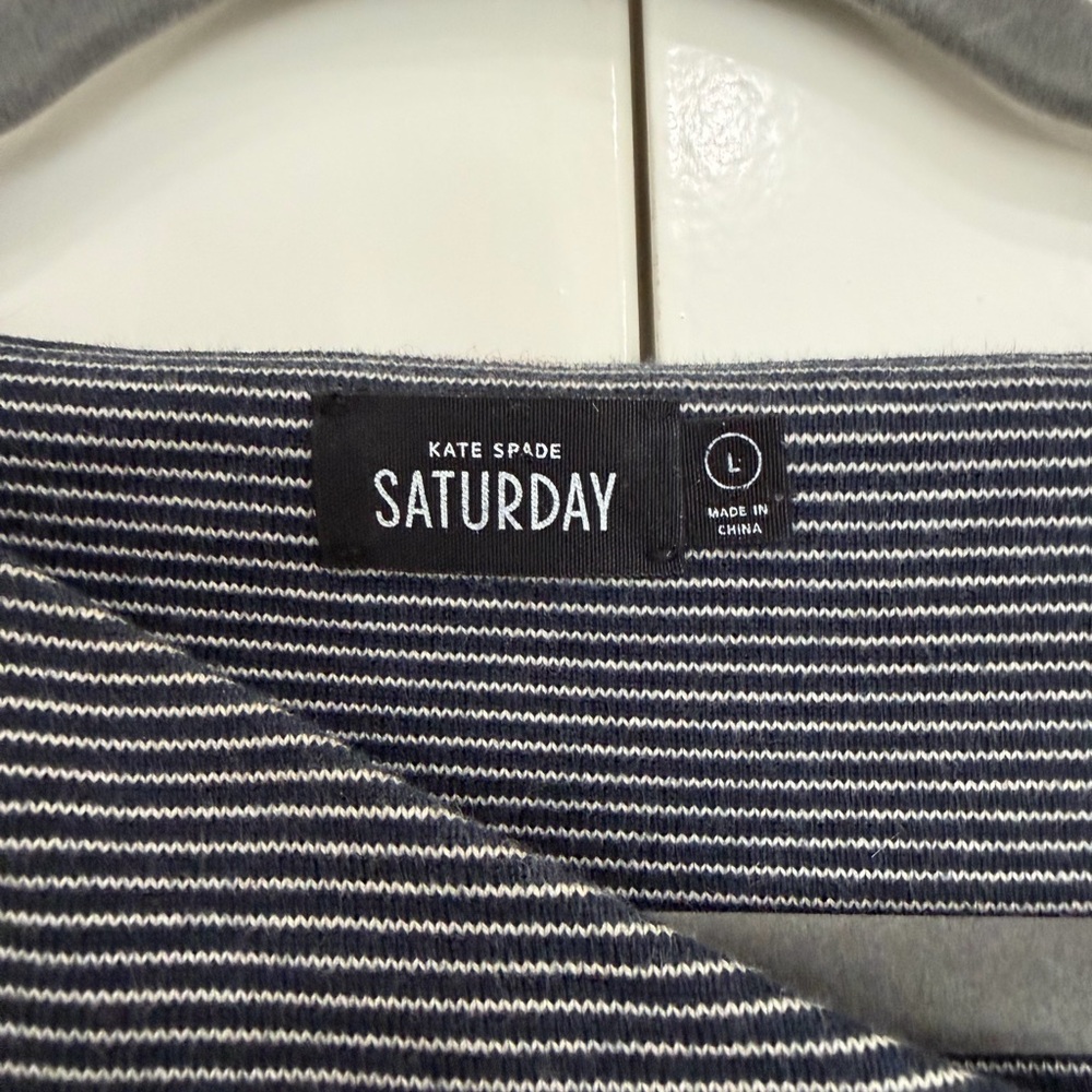 ⭐️Kate Spade ♠️ Saturday Navy and White Striped Long Sleeve Tee⭐️